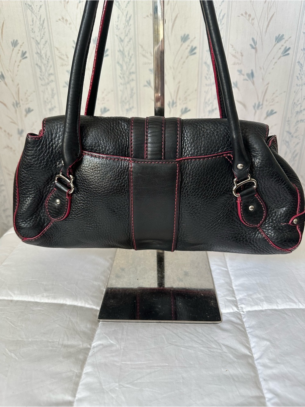 Cole Haan Navy Leather Shoulder Bag - Picture 2 of 16